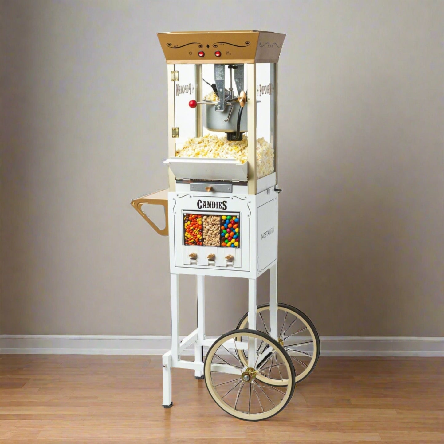 NOSTALGIA CANDY & SNACK DISPENSING POPCORN CART