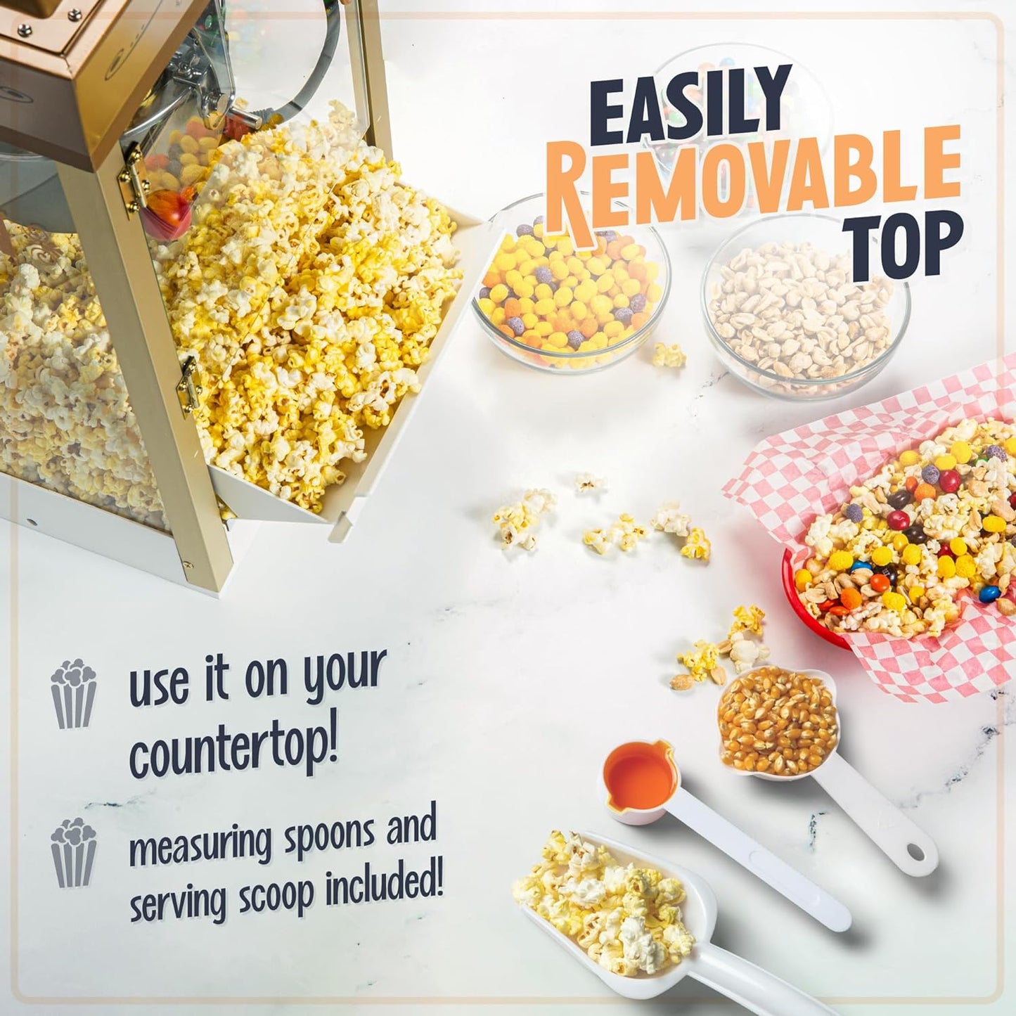 NOSTALGIA CANDY & SNACK DISPENSING POPCORN CART