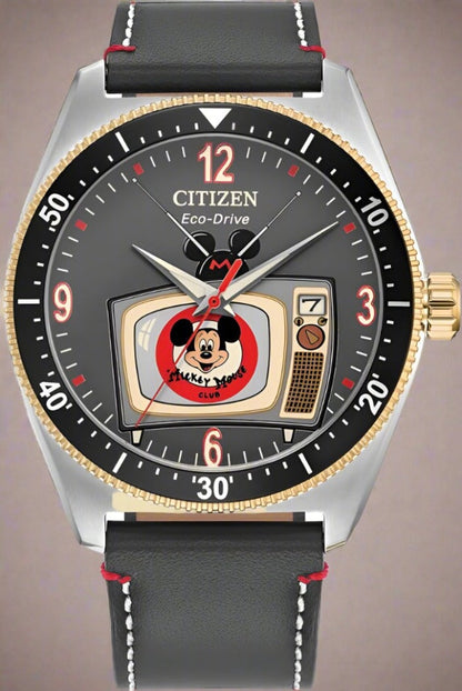 CITIZEN DISNEY MICKEY MOUSE LEATHER WATCH